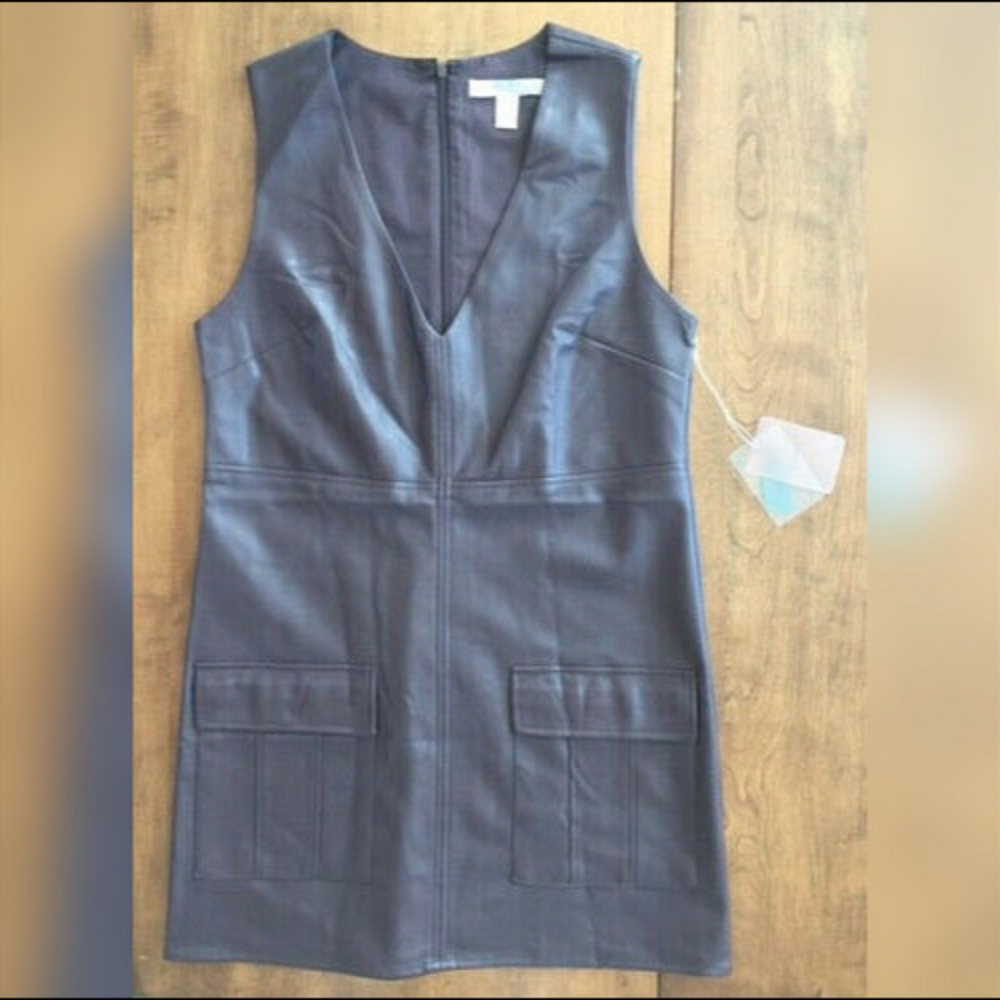 FAUX LEATHER SLEEVELESS MINI DRESS Forever 21